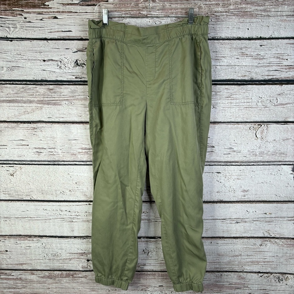 LOFT Lightweight Olive Green Casual Jogger Pant Pull‎ On Elastic Waist Medium